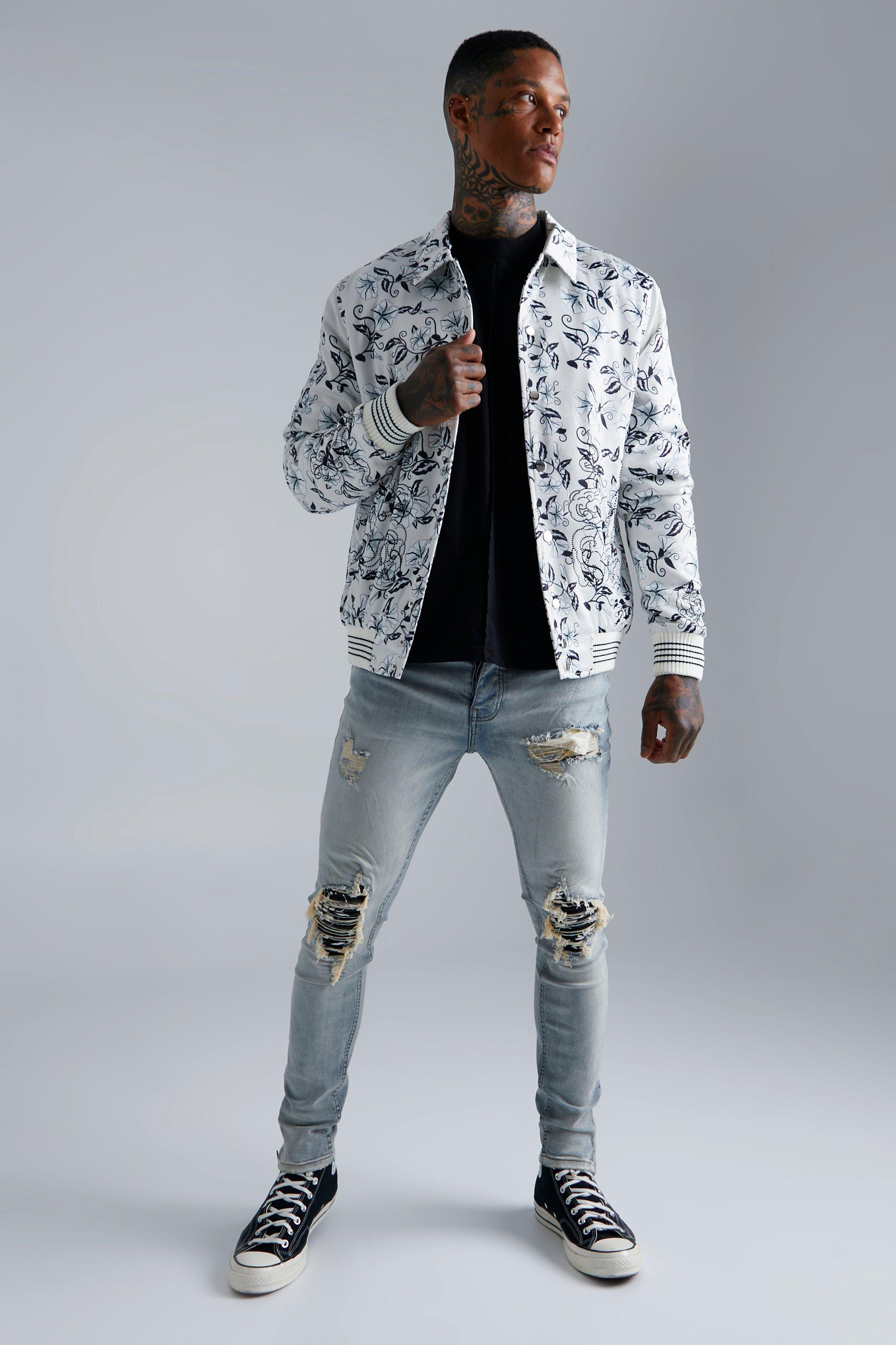 White deals floral jeans